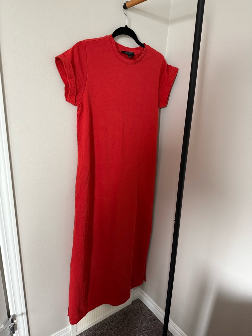 All Saints Red Maxi Tee Dress